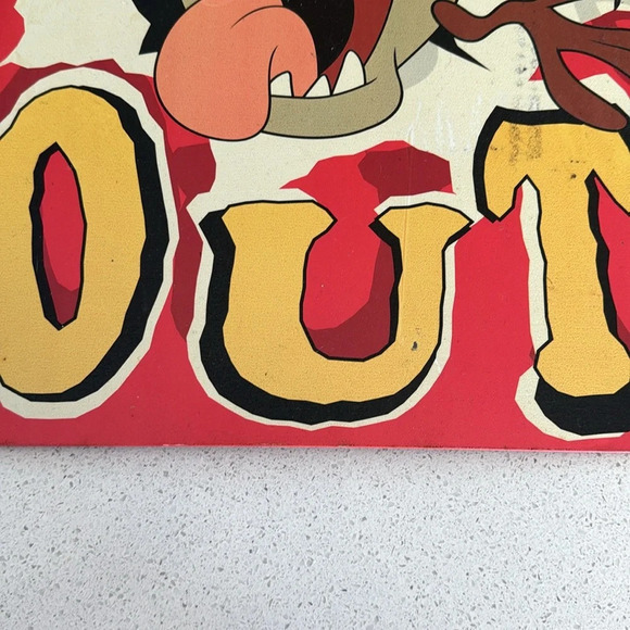 Vintage Taz Tasmanian Devil Tin Metal Keep Out Sign 12.5x17.25” 1997 Looney Tune - Picture 7 of 7